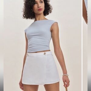 Reformation Clover Linen Micro Skort